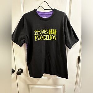 Dumbgood Evangelion Rebuild Graphic Layered Tee Black Purple Size L